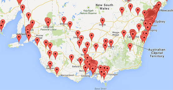 Example map of the customer plotting module.